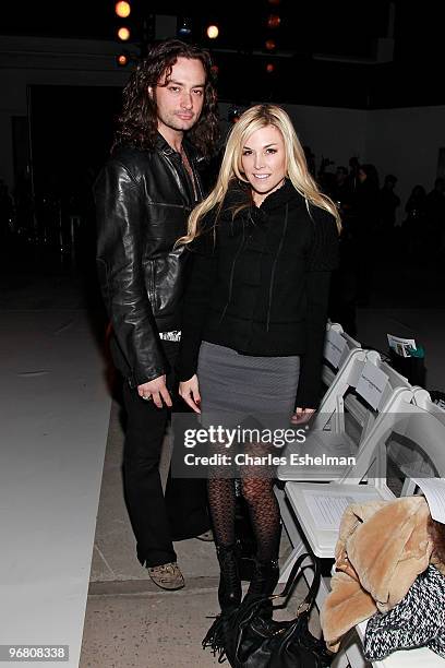 Singer/actor Constantine Maroulis and Tinsley Mortimer attend the Malan Breton Fall 2010 fashion show during Mercedes-Benz Fashion Week at Style360...