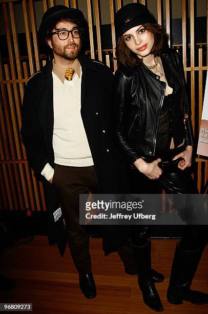 Musician Sean Lennon and Maybelline spokesmodel Kemp Muhl celebrate the Modelinia Magazine cover launch at the Tanuki Tavern on February 17, 2010 in...