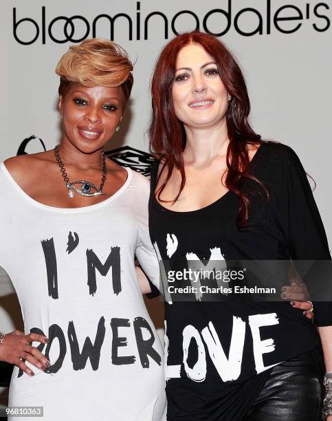 Grammy Award winning singer Mary J. Blige and designer Catherine Malandrino attend the debut of the limited-edition FFAWN & Catherine Malandrino...