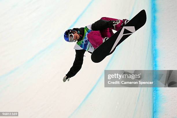 Iouri Podladtchikov of Switzerland competes in the Snowboard Men's Halfpipe final on day six of the Vancouver 2010 Winter Olympics at Cypress...