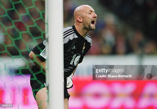 Fabien Barthez of France in action during the International Friendly match against Portugal played at the Stade de France, in Paris, France. France...