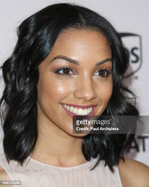 Model Corinne Foxx attends the Ladylike Foundation's 2018 Annual Women Of Excellence Scholarship Luncheon at The Beverly Hilton Hotel on June 2, 2018...
