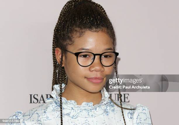 Actress Storm Reid attends the Ladylike Foundation's 2018 Annual Women Of Excellence Scholarship Luncheon at The Beverly Hilton Hotel on June 2, 2018...