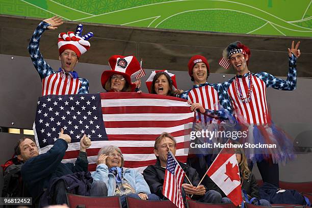 Fans attend the Short Track Speed Skating heats on day 6 of the Vancouver 2010 Winter Olympics at Pacific Coliseum on February 17, 2010 in Vancouver,...