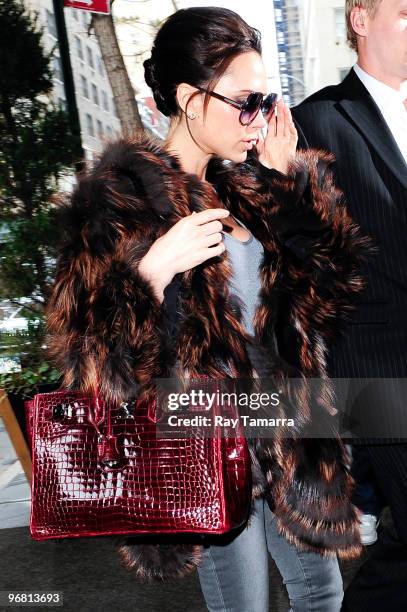 Victoria Beckham enters her Upper East Side hotel on February 17, 2010 in New York City.