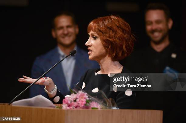 Actress/honoree Kathy Griffin attemds the West Hollywood Rainbow Key Awards at City of West Hollywood's Council Chambers on June 5, 2018 in West...