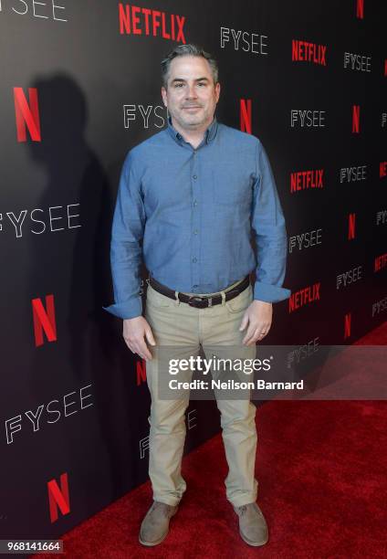 Co-Director/Executive Producer Trey Borzillieri attend the Netflix FYSEE Evil Genius Panel at Raleigh Studios on June 5, 2018 in Los Angeles,...