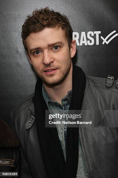 Designer, actor and musician Justin Timberlake attends the William Rast Fall/Winter 2010 fashion show after party at Hudson Terrace on February 17,...
