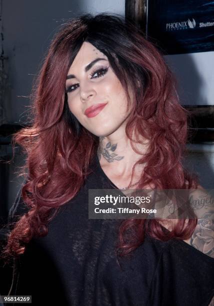 Kat Von D of LA Ink attends the 2nd Annual Golden Gods Awards Nominees and Press Conference at The Rainbow Bar and Grill on February 17, 2010 in Los...