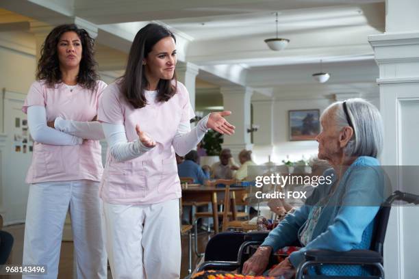 Stephanie Beatriz and Melissa Fumero in the White Whale episode of BROOKLYN NINE-NINE airing Sunday, May 13 on FOX.