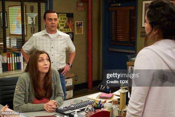 Chelsea Peretti and Joe Lo Truglio in the Jake & Amy season finale episode of BROOKLYN NINE-NINE airing Sunday, May 20 on FOX.