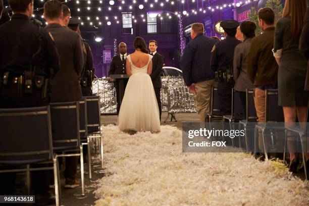 Andre Braugher, Melissa Fumero and Andy Samberg in the Jake & Amy season finale episode of BROOKLYN NINE-NINE airing Sunday, May 20 on FOX.