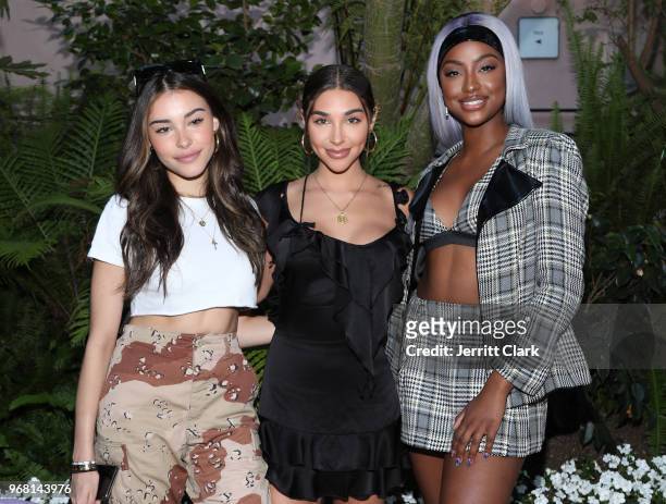 Madison Beer, Chantel Jeffries and Justine Skye attend Justine Skye's launch event for her new beauty platform "Metix" at Hotel Bel Air on June 5,...