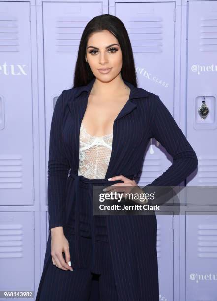 Nazanin Kavari attends Justine Skye's launch event for her new beauty platform "Metix" at Hotel Bel Air on June 5, 2018 in Los Angeles, California.