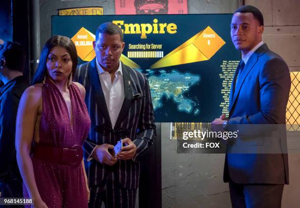 Taraji P. Henson, Terrence Howard and Trai Byers in the "Bloody Noses & Crack'd Crowns" episode of EMPIRE airing Wednesday, May 16 on FOX.