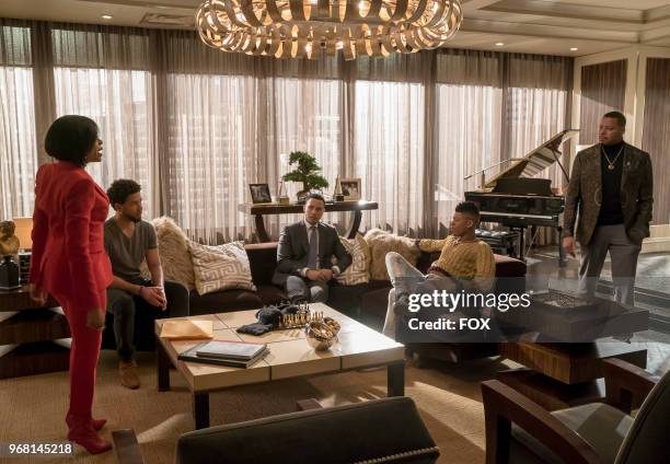 Taraji P. Henson, Jussie Smollett, Trai Byers, Bryshere Gray and Terrence Howard in the "The Empire Unposessd" season finale episode of EMPIRE airing...