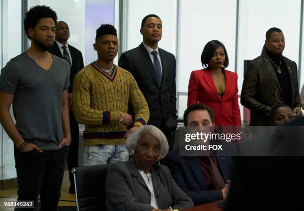 Jussie Smollett, Bryshere Gray, Trai Byers, Taraji P. Henson and Terrence Howard in the "The Empire Unposessd" season finale episode of EMPIRE airing...