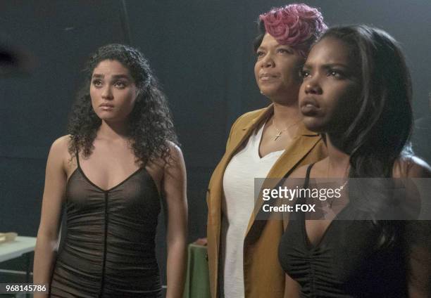 Brittany O'Grady, Queen Latifah and Ryan Destiny in the "Take It or Leave It" episode of STAR airing Wednesday, May 9 on FOX.