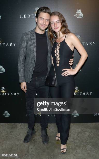 Nat Wolff and Grace Van Patten attend the screening of "Hereditary" hosted by A24 at Metrograph on June 5, 2018 in New York City.