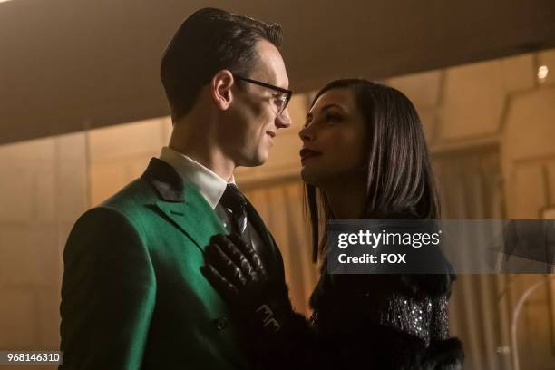 Cory Michael Smith and Morena Baccarin in the "A Dark Knight: To Our Deaths and Beyond" episode of GOTHAM airing Thursday, April 19 on FOX.