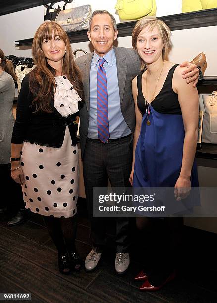 Co-President and Creative Director, Kate Spade, Deborah Lloyd, designer Daniel Vosovic and artist Rebecca Ward attend the rebecca ward opening at...