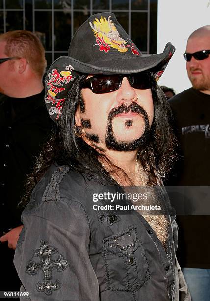 Musician Vinnie Paul attends the Revolver Golden Gods Awards press conference at Rainbow Bar & Grill on February 17, 2010 in Los Angeles, California.