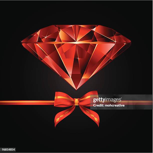 jewel with bow - rough cut stock illustrations