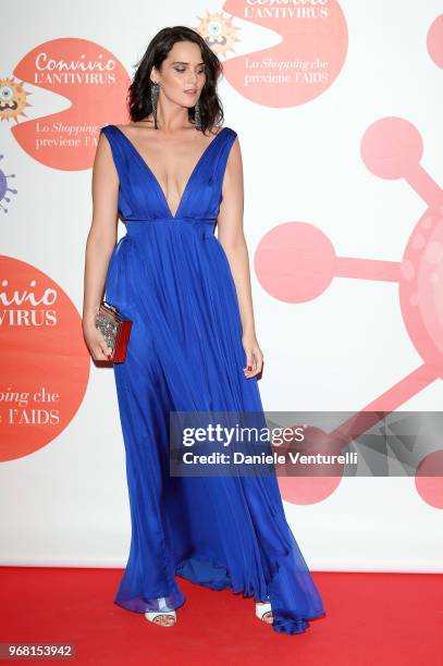 Catherine Poulain attends Convivio photocall on June 5, 2018 in Milan, Italy.