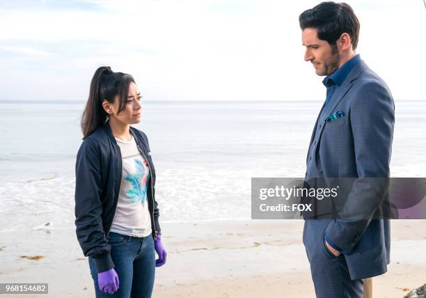 Aimee Garcia and Tom Ellis in the Orange Is The New Maze episode of LUCIFER airing Monday, March 26 on FOX. Photo by FOX Image Collection via Getty...