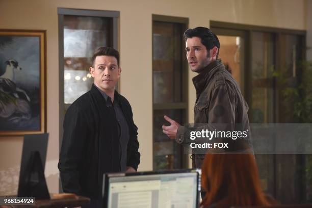 Kevin Alejandro and Tom Ellis in the All Hands on Decker episode of LUCIFER airing Monday, April 30 on FOX. Photo by FOX Image Collection via Getty...