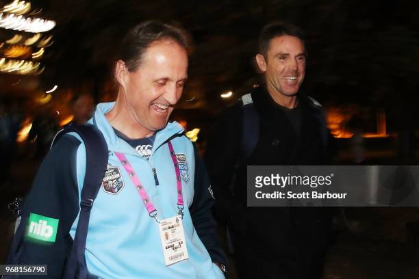 Blues coach Brad Fittler smiles ahead of game one of the State Of Origin series between the Queensland Maroons and the New South Wales Blues at the...