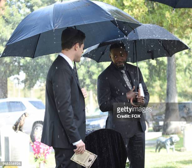 Max Greenfield and Lamorne Morris in the "Where the Road Goes" episode of NEW GIRL airing Tuesday, May 1 on FOX.