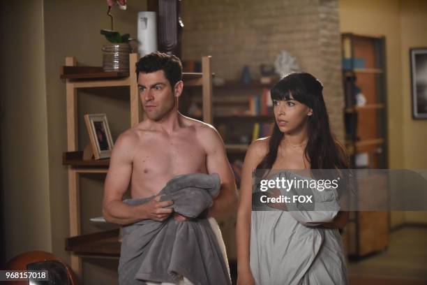 Max Greenfield and Hannah Simone in "Mario," the second part of the special one-hour NEW GIRL episode airing Tuesday, May 8 on FOX.