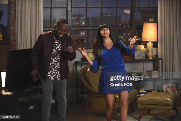 Lamorne Morris and Hannah Simone in "Engram Pattersky," the second part of the special one-hour series finale episode of NEW GIRL, airing Tuesday,...