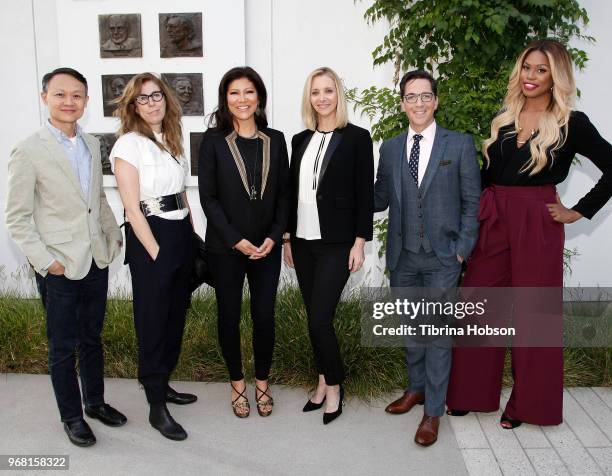 Howard Lee, Stephanie Schwam, Julie Chen, Lisa Kudrow, Dan Bucatinsky and Laverne Cox attend the 'Who Do You Think You Are?' FYC Event at Wolf...