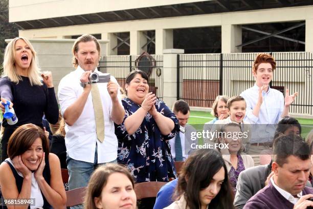 Kaitlin Olson, Scott MacArthur and Carla Jimenez in the "The Graduate" season finale episode of THE MICK airing Tuesday, April 3 on FOX.