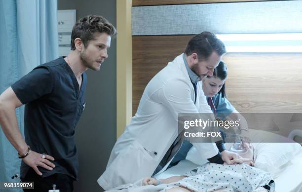 Matt Czuchry and guest star Violett Beane in the "Lost Love" episode of THE RESIDENT airing Monday, March 26 on FOX.