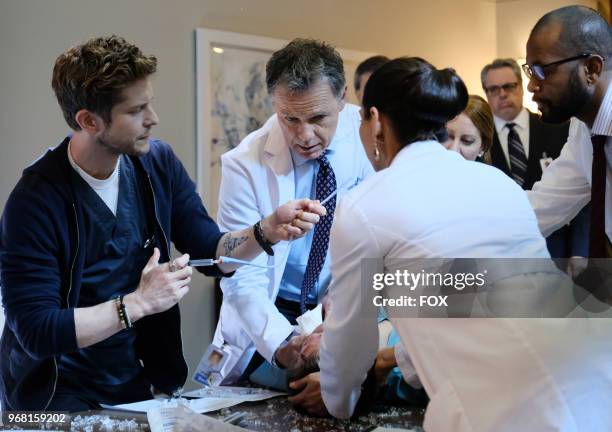 Matt Czuchry and Bruce Greenwood in the "Rude Awakenings and The Raptor" episode of THE RESIDENT airing Monday, April 30 on FOX.