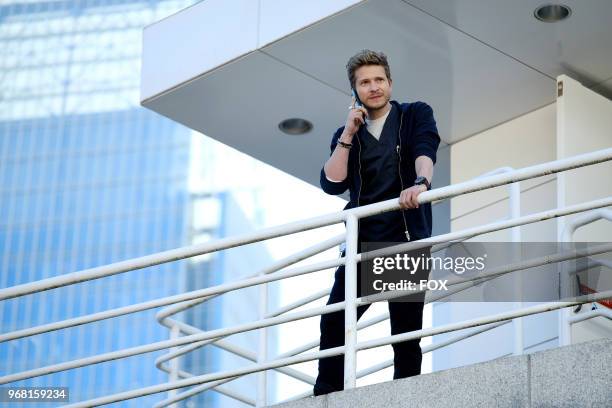 Matt Czuchry in the "Rude Awakenings and The Raptor" episode of THE RESIDENT airing Monday, April 30 on FOX.