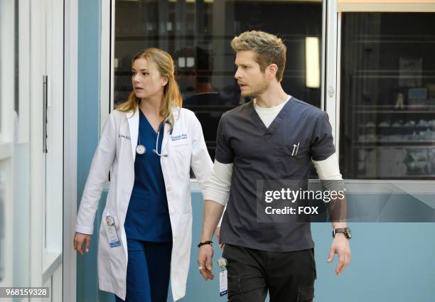 Emily VanCamp and Matt Czuchry in the "Family Affair" episode of THE RESIDENT airing Monday, March 19 on FOX.