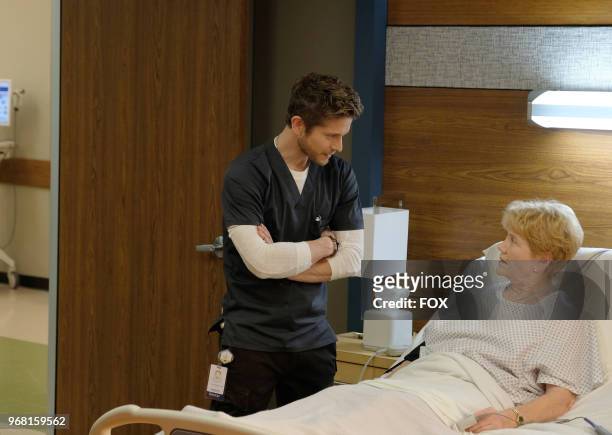 Matt Czuchry and guest star Erika Slezak in the "Haunted" episode of THE RESIDENT airing Monday, April 16 on FOX.