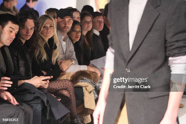 Constantine Maroulis and Tinsley Mortimer attend Malan Breton Fall 2010 at Stage 37 on February 17, 2010 in New York City.