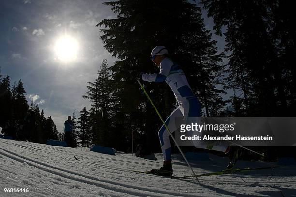 Katja Visnar of Slovenia competes during the Women's Individual Sprint C on day 6 of the 2010 Vancouver Winter Olympics at Whistler Olympic Park...