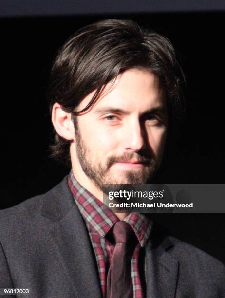 Actor Milo Ventimiglia presents an award onstage at the One Show Entertainment Awards held at American Cinematheque's Egyptian Theatre on February...