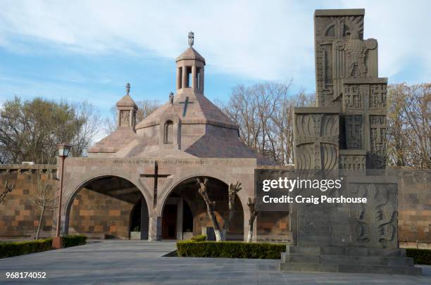 saint vartan baptistery and armenian genocide memorial. - armenian genocide stock pictures, royalty-free photos & images