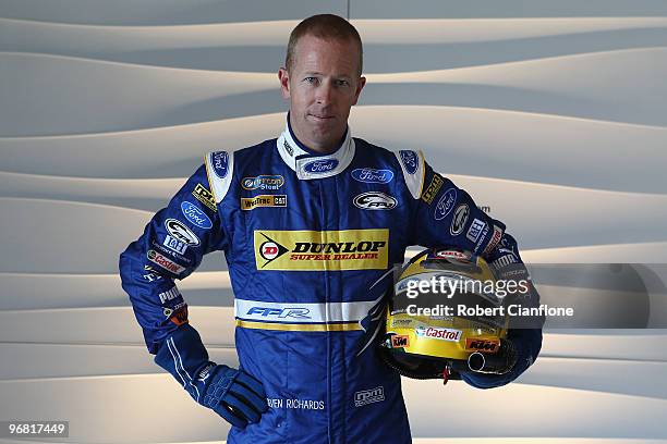 Steven Richards driver of the Ford Performance Racing Ford poses for a portrait prior to practice for round one of the V8 Supercar Championship...