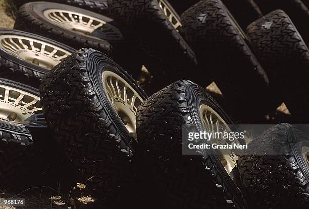 General view of Tyres during the Acropolis World Rally Championships in Athens, Greece. \ Mandatory Credit: Grazia Neri /Allsport
