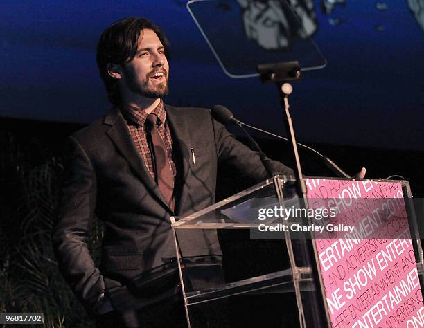 Actor Milo Ventimiglia speaks during the One Club's 2nd Annual One Show Entertainment Awards at the American Cinematheque's Egyptian Theater on...