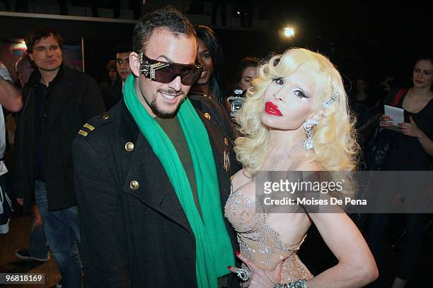 Micah Jesse and Amanda Lepore attend the A*Muse Fall/Winter 2010 collection at Amnesia NYC on February 17, 2010 in New York City.