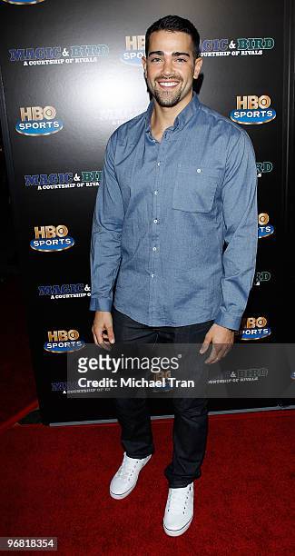 Jesse Metcalfe attends the Los Angeles premiere of HBO's "Magic And Bird: A Courtship Of Rivals" held at Mann Bruin Theatre on February 17, 2010 in...